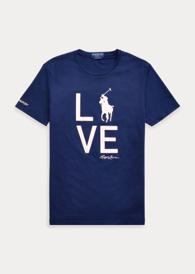 Men's Ralph Lauren Pink Pony Live Love T Shirts | 973815HJQ